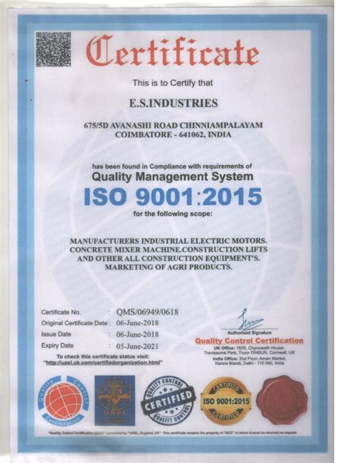 E S Industries - Manufacturer from Coimbatore, India | About Us