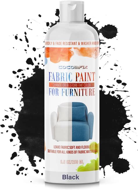 Amazon.com: Fabric Paint, Black Fabric Paint for Furniture upholstery ...