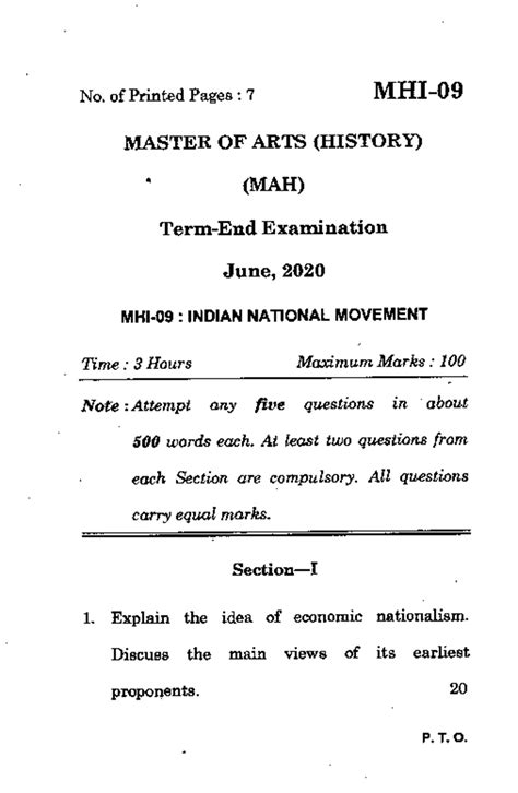 MHI-09 - Complete this assignment - No. of Printed Pages : 7 MHI ...