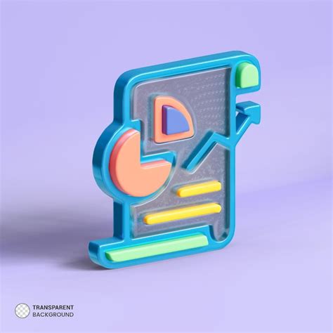 Diagramme 3d rendu icône isolé | PSD Premium