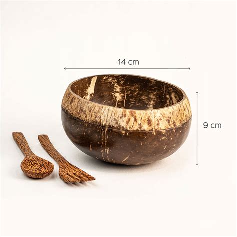 Buy Coconut Shell Boho Jumbo Bowl with Spoon and Fork Online On Zwende