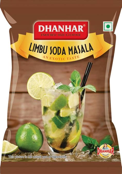 DHANHAR Limbu (Nimbu) Soda Masala Powder | Instant Drink Mix Powder ...