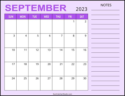 September 2023 Calendar (Free Printable) - DIY Projects, Patterns ...