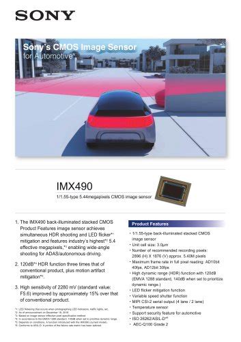 IMX385LQR - Sony Semiconductors - PDF Catalogs | Technical ...
