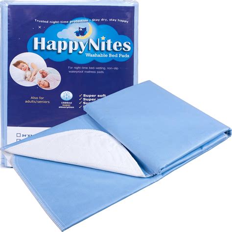 HappyNites Bed Mat Bedwetting Underpads - Washable 36x52, Hospital ...