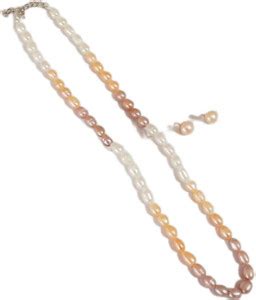 Wow Collection Mother of Pearl Silver Multicolor Jewellery Set Price in ...