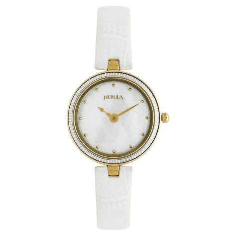 Buy Online Nebula Quartz Analog Mother of Pearl Dial Leather Strap ...