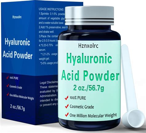 Amazon.com: Hyaluronic Acid Powder (1 oz) Food & Cosmetic Grade, Clear Resealable Bag : Beauty ...