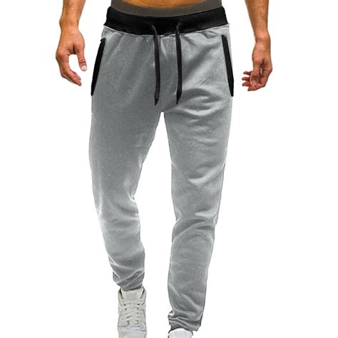 LEEy-world Mens Sweatpants Fitness Skin Patchwork Sports Casual Pants ...