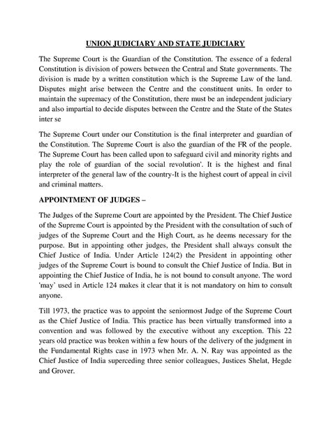 Judiciary Notes - The act, process, art, or technique of describing or ...