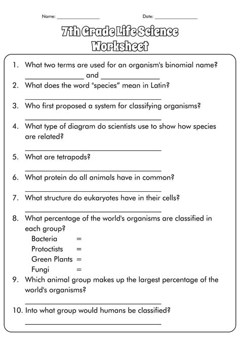 Image result for Seventh Grade Science Printable Worksheets