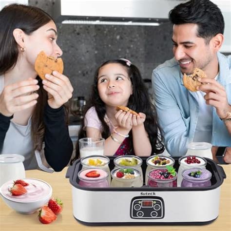 Suteck Automatic Yogurt Maker with 8 Glass Jars - LCD India | Ubuy
