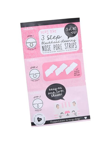 Oh K! 3 Step Blackhead Clearing Nose Pore Strips | Hot Topic