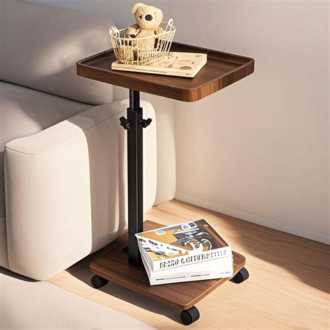 Adjustable Height Couch Tables That Slide Under Sofa, 360° Swivel ...