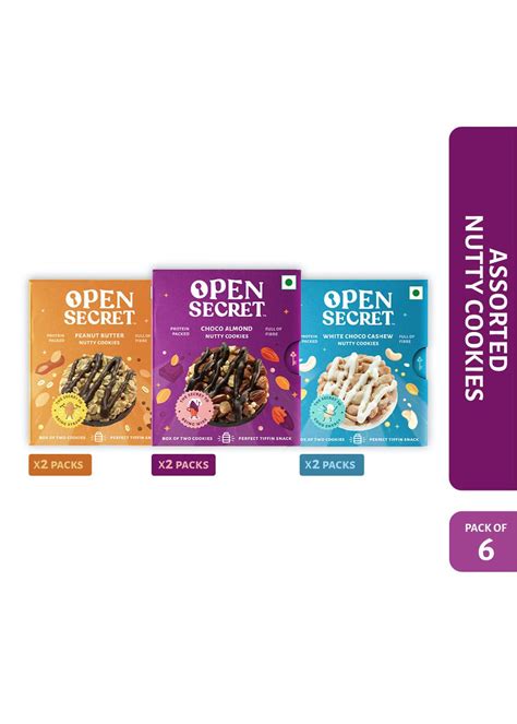 Get Assorted Nutty Cookies - 6 Packs at ₹ 200 | LBB Shop