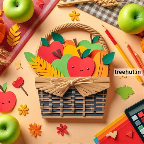 Apple Harvest Basket Paper Craft Ideas, Classroom Activities