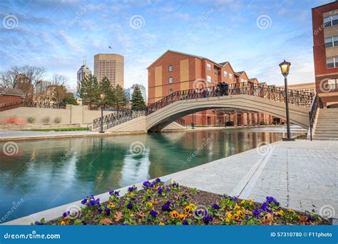Indiana Central Canal stock photo. Image of destinations - 57310780
