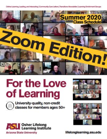 Summer 2020 OLLI at ASU class schedule now online - Downtown Voices ...