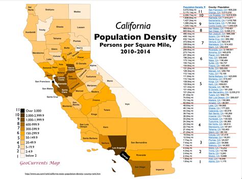 Map Of California Population Density