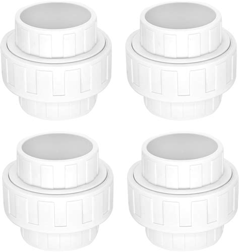 Amazon.com: 4 Pack 1-1/2" PVC Union Coupling Pipe Fitting (Socket x ...