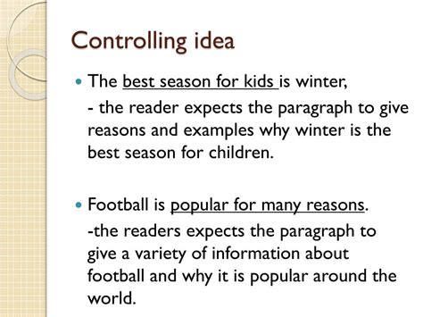 Image result for Example of Controlling Idea