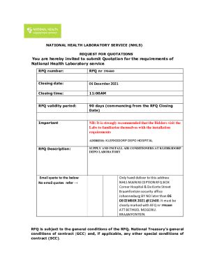 Fillable Online RFQ nr 1984460 - National Health Laboratory Service Fax ...