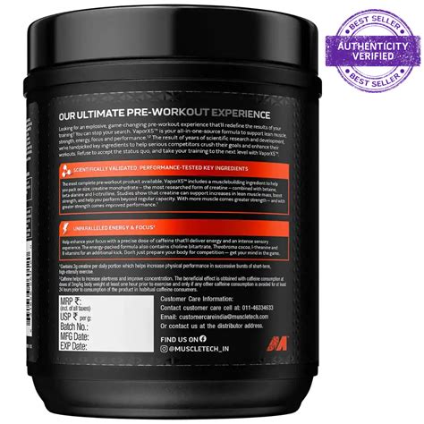 Muscletech VaporX5 Pre-Workout | Blue Razz Freeze | 270 g – Pure Sure ...