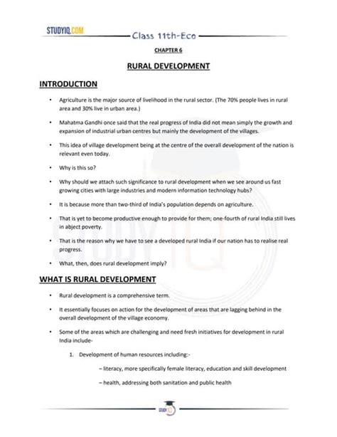 Rural Development Project Work Class 11 的图像结果