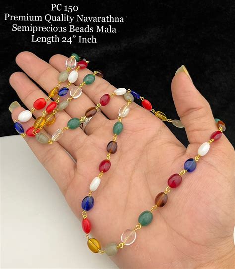 Devika , premium quality Navratna Semi precious beads Mala -SAY001NM ...