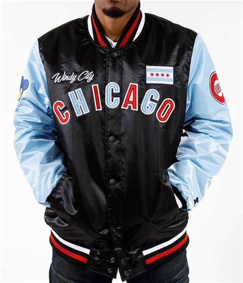 MLB Wind City Chicago Cubs Color Block Jacket - Jacket Makers