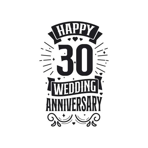 30 years anniversary celebration typography design. Happy 30th wedding ...