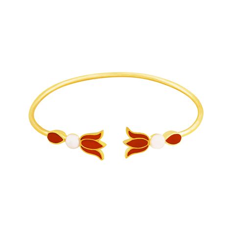 Teejh Niharica Red and Gold Enamel Bracelet