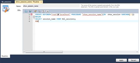 MySQL Workbench Debug Stored Procedure 的图像结果