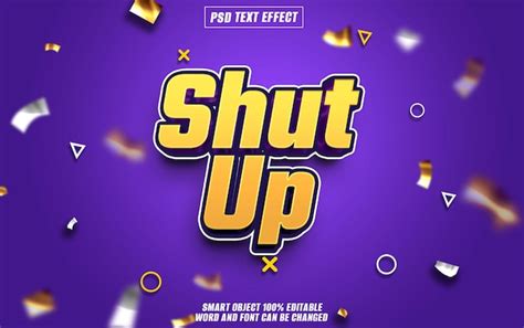Shut up text effect font editable typography 3d text | Premium PSD