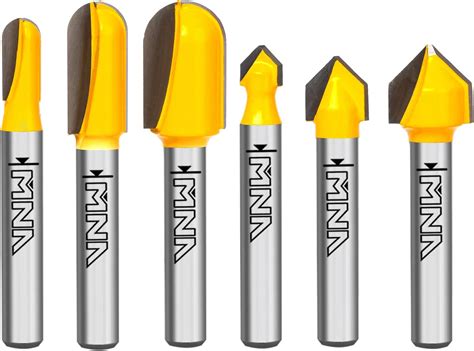 Buy MNA 90 Degree V Groove and Round Nose Router Bit Set, 14 Inch Shank ...