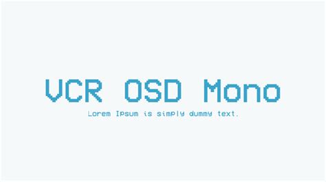 VCR OSD Mono Font - Dafont Free