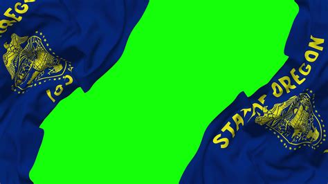 State of Oregon Flag Waving on Sides, Isolated with Bump Texture, 3D ...