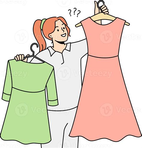 Smiling woman with dresses on hangers 21468626 PNG