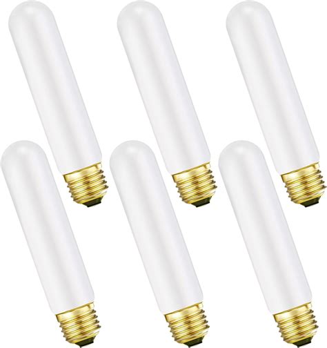 Leools T10 Led Frosted Bulb,e26 Dimmable Tubular LED Light Bulb, 8W ...