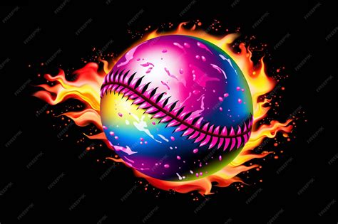 Premium AI Image | Flaming softball