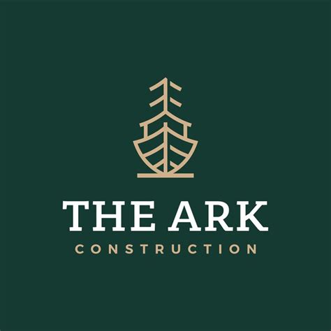 Modern professional logo the ark construction on green background ...