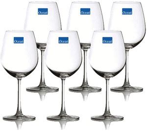 Ocean (Pack of 6) Madison Bordeaux 015A21 Scratch Resistant Glass Set ...