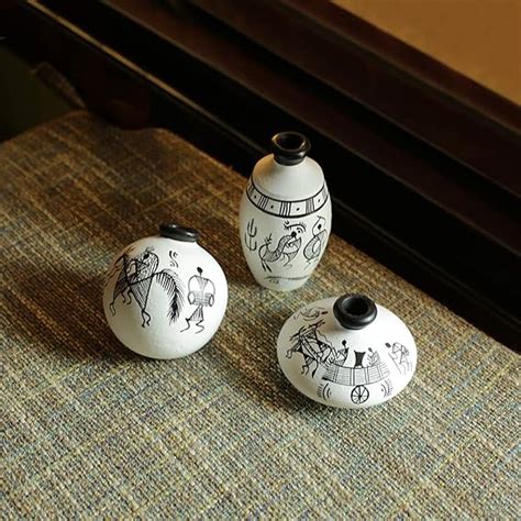 Buy ExclusiveLane Terracotta Warli Handpainted Home Decorative ...
