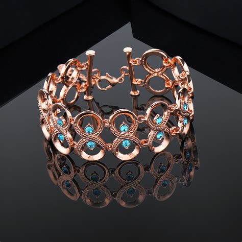 Buy Estele Rose Gold Plated Sparkling Bracelet with Crystals for Women ...