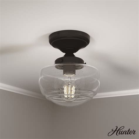 Hunter - Saddle Creek 1-light Noble Bronze, Small Flush Mount Light ...