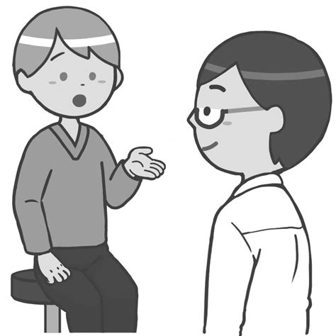 外来の患者さん（白人男性）の問診をする医師のイラスト🎨【フリー素材】｜看護roo![カンゴルー]