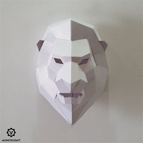 Buy Lion Head Paper Craft Wall Decor Digital Files Printable PDF Online ...