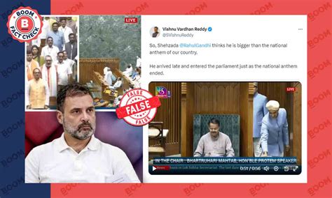 Did Rahul Gandhi Skip National Anthem In Parliament? A FactCheck | BOOM