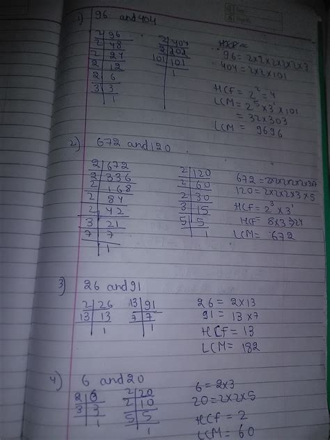 find the HCF and LCM of foll. using FUNDAMENTAL THEOREM of ARITHMETIC ...
