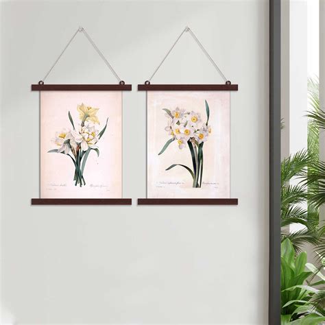 Paintings Hangings Canvas Scroll Poster for Home Decor Set of 2 White ...
